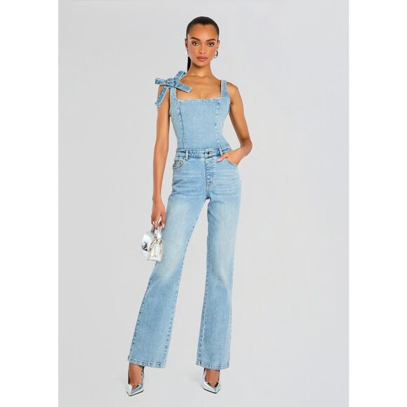 Retrofete DAWSON DENIM JUMPSUIT Large - Picture 1 of 12